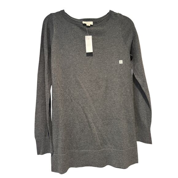 Loft Outlet Sz M Gray Textured Sleeves Sweater New With Tag Size M | NWT - Picture 2 of 6